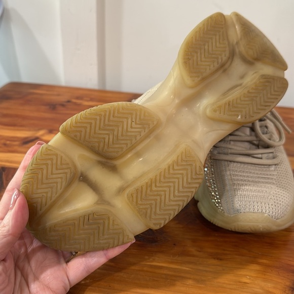 Steve Madden Maxima Tan Rhinestone Sparkle Chunky Platform Sneakers - Picture 7 of 10